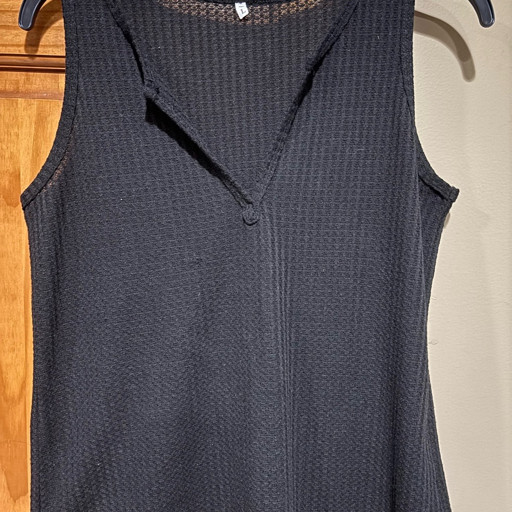Women’s Black Waffle Tank Top